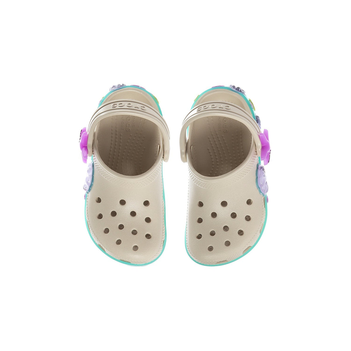 Crocs Toddler Frappe Shells Classic Fun Lab Clog - Cream / Sage